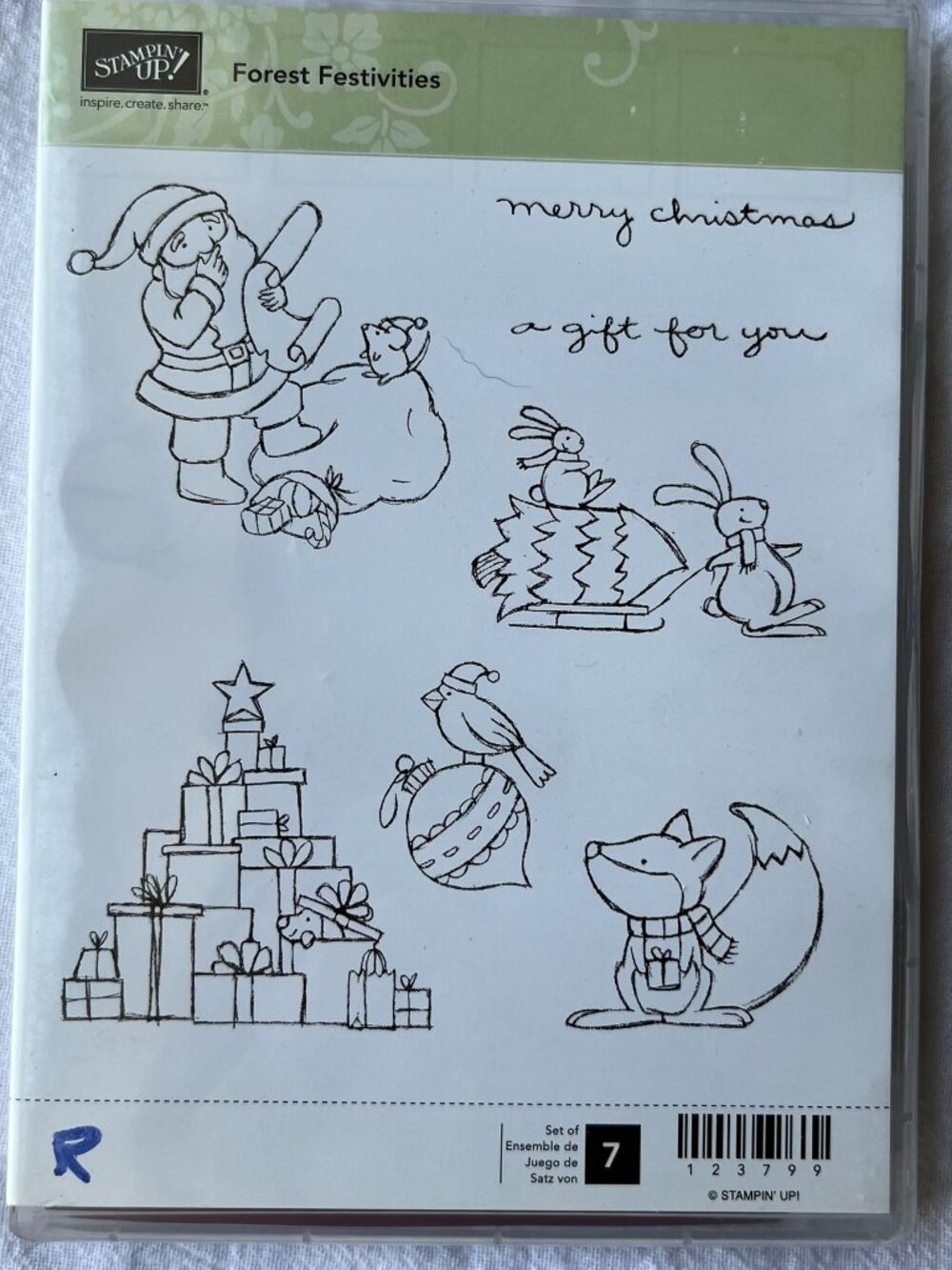 Stampin Up Forest Festivities stamp set Christmas present ornament gifts santa